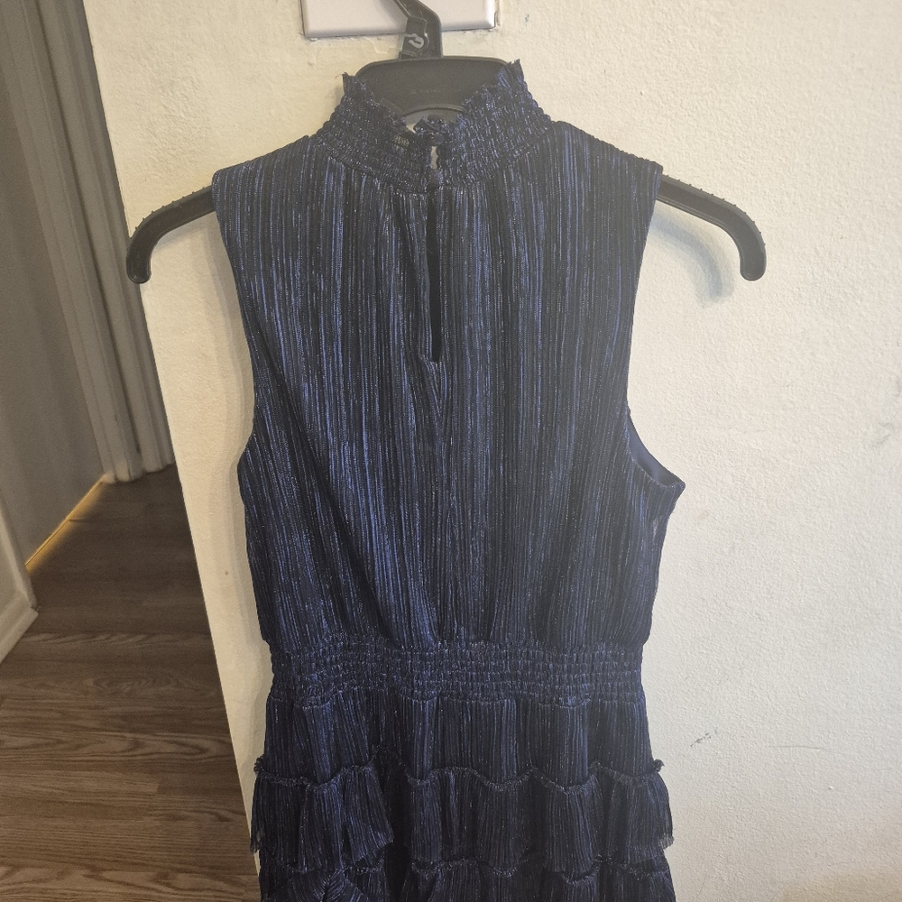Express Midnight Blue Textured Mini Dress